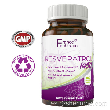 Los suplementos trans de resveratrol promueven las cápsulas antienvejecimiento